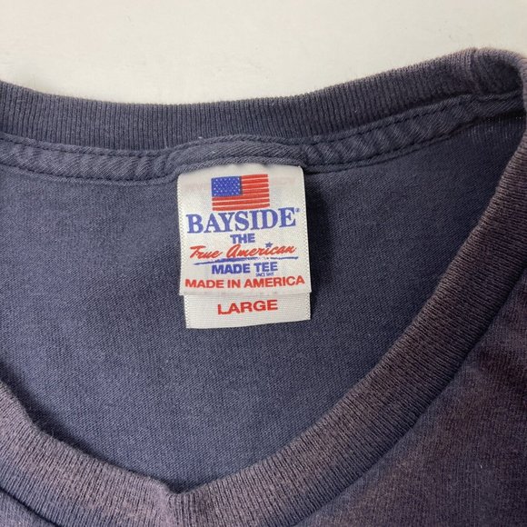 US Navy  This We'll Defend, Eagle - Flag Men's Blue Bayside Brand T-shirt Large - Picture 5 of 6